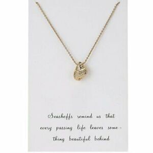 NWT Seashells are Reminders Gold Necklace, Sea Shell Necklace, Memorial Sympathy